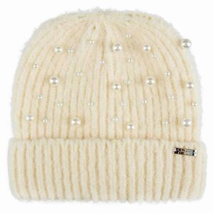 NWT Jessica Simpson Women's Pearl Knit Cuffed Beanie Hat